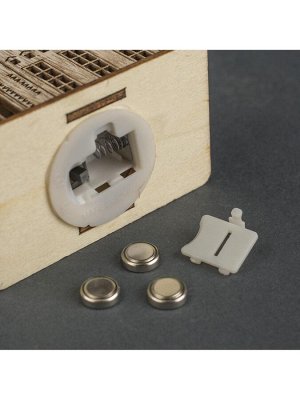 Ёлочная игрушка «Домик с башней», 9x5x8 см, 1 LED, от батареек, свечение тёплое белое