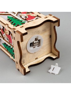 Ёлочная игрушка «Фонарь с Дедом Морозом», 16х8х8 см, от батареек, свечение тёплое белое