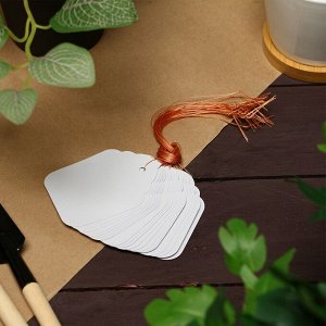 Бирки садовые, для маркировки растений, 6.5x5 см, набор 20 шт., пластик, белые, Greengo