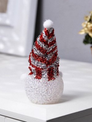 Ёлочная игрушка «Красный снеговичок», 8 см, 1 LED, от батареек AG13x3, свечение мульти (RGB)