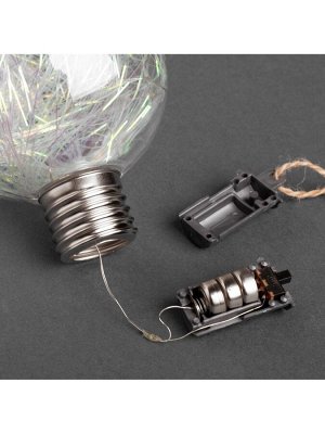 Набор ёлочных шаров «Мишура цветная тёплая», 3 шт, d=8 см, 5 LED, от батареек, свечение белое