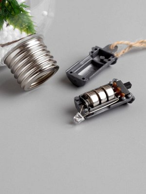 Ёлочный шар «Листочек», 1 LED, от батареек, свечение тёплое белое