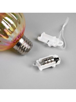 Набор ёлочных шаров «Золотистые грани», 3 шт, d=7 см, 3 LED, от батареек AG13x9, свечение тёплое белое