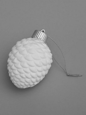 Ёлочный шар «Шишка», 6.5x6.5x8 см, 1 LED, керамика, от батареек LR44x3, свечение тёплое белое