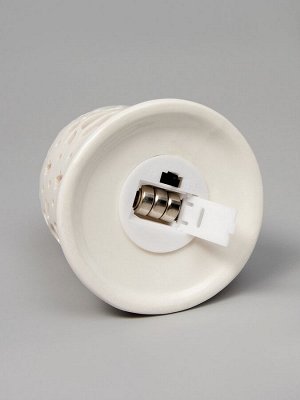 Ёлочный шар с подсветкой «Колокольчик», 10.5x8.3x8.3 см, 1 LED, от батареек LR44x3, керамика, свечение тёплое белое