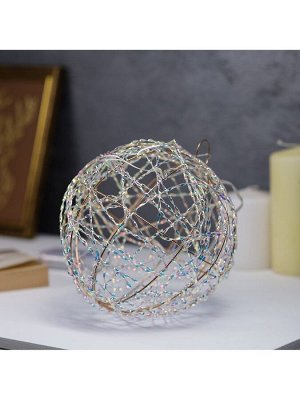 Подвеска световая «Шар плетеный», 15 см, 15 LED, от батареек ААx2, свечение тёплое белое