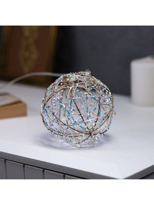 Подвеска световая «Шар плетеный», 10 см, 10 LED, от батареек ААx2, свечение тёплое белое