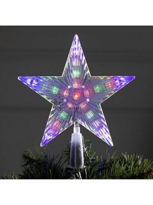 Светодиодная верхушка на ёлку «Звезда белая», 18 см, 20 LED, 220 В, свечение мульти