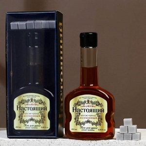 Подарочный набор косметики «Настоящий мужчина», гель для душа во флаконе коньяка 250 мл и мыло для рук 5 шт, HARD LINE