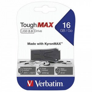 Флэш-диск 16 GB VERBATIM ToughMAX, USB 2.0, черный, 49330