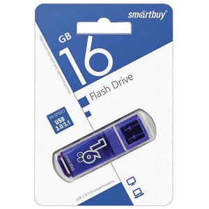 Флэш-диск 16 GB SMARTBUY Glossy USB 3.0, тёмно-синий, SB16GBGS-DB