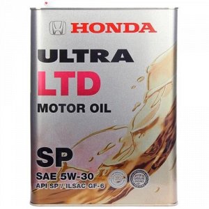 Масло моторное Honda Ultra LTD 5w30, API SP, ILSAC GF-6A, для бензинового двигателя, 4л, арт. 08218-99974