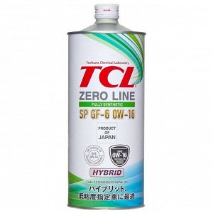Масло моторное TCL Zero Line 0w16, синтетическое, API SP, ILSAC GF-6B, для бензинового двигателя, 1л, арт. Z0010016SP