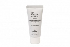 QUEEN CHARM. Пенка для умывания с ниацинамидом, PREMIUM  NIACINAMIDE CLEANSING FOAM, 50мл