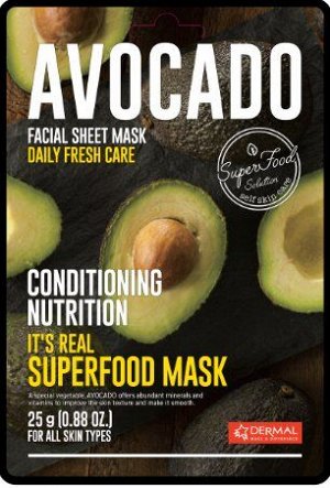 DERMAL. Маска для лица с авокадо It's Real SuperfoodMask AVOCADO, 25гр.