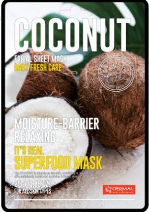 DERMAL. Маска для лица с кокосом It's Real SuperfoodMask COCONUT, 25гр.