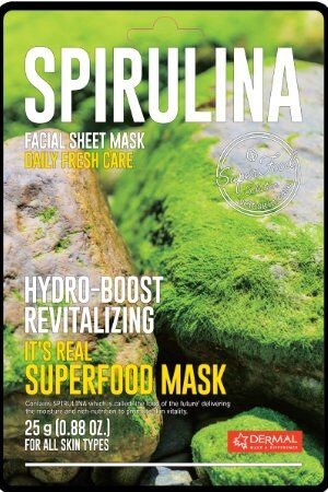 DERMAL. Маска для лица со спирулиной It's Real SuperfoodMask SPIRULINA, 25гр.