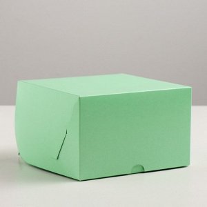 Упаковка для капкейков на 4 шт, без окна, зелёная, 16 х 16 х 10 см