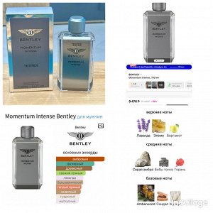 Мужские духи Momentum Intense Bentley 100 мл. Оригинал