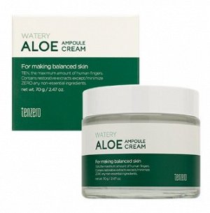 TENZERO. Увлажняющий ампульный крем для лица с экстрактом алоэ, WATERY ALOE AMPOULE CREAM 2X, 70 гр