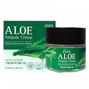 Крем ампульный для лиц с алоэ Aloe Ampule Cream Intense Moisture & Watery, 70 мл.
