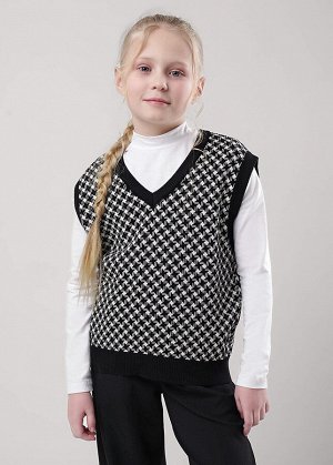 Жилет. Цвет: чёрный/молочный