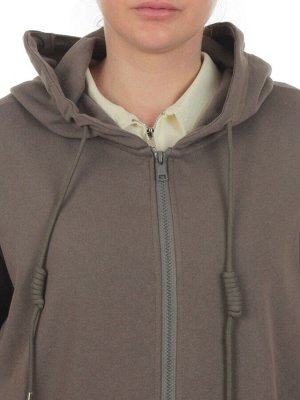 3265 KHAKI Худи на молнии женское (95% хлопок, 5% эластан)