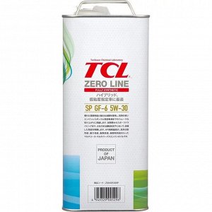 Масло моторное TCL Zero Line 5w30, синтетическое, API SP, ILSAC GF-6A, для бензинового двигателя, 4л, арт. Z0040530SP