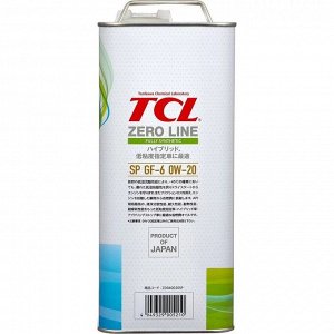 Масло моторное TCL Zero Line 0w20, синтетическое, API SP, ILSAC GF-6A, для бензинового двигателя, 4л, арт. Z0040020SP