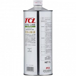 Масло моторное TCL Zero Line 0w20, синтетическое, API SP, ILSAC GF-6A, для бензинового двигателя, 1л, арт. Z0010020SP