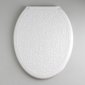 Сиденье для унитаза «Декор», 44,5x37 см, с крышкой, белое