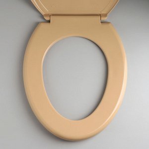 Сиденье для унитаза «Декор. Кожа», 44,5x37,5 см, с крышкой, коричневое