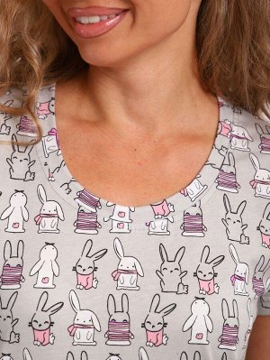 Сорочка ночная женская,мод. 450,трикотаж (Зайчата )