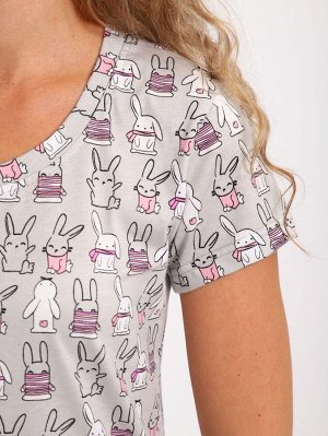 Сорочка ночная женская,мод. 450,трикотаж (Зайчата )