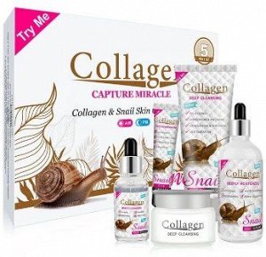 Pei Mei Набор средств для лица и тела с коллагеном и муцином улитки: Collagen & Snail Series 5 Set