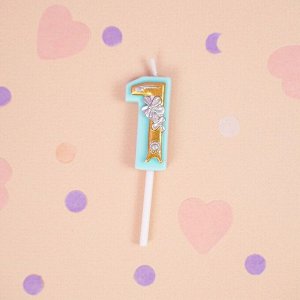Свеча-цифра для торта "Patterned Mint", 1
