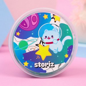 Слайм "Стекло" Party Slime с бирюзовыми блестками, 180 гр. STORIZ