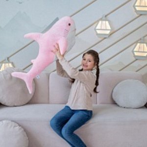 Мягкая игрушка "Акула" 100см, розовая