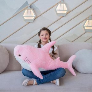 Мягкая игрушка "Акула" 100см, розовая