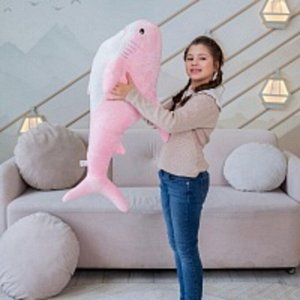 Мягкая игрушка "Акула" 100см, розовая