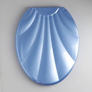 Сиденье для унитаза с крышкой «Ракушка», 44,5x37 см, цвет голубой перламутр
