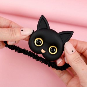 Резинка для волос "Котик" черный