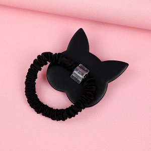 Резинка для волос "Котик" черный