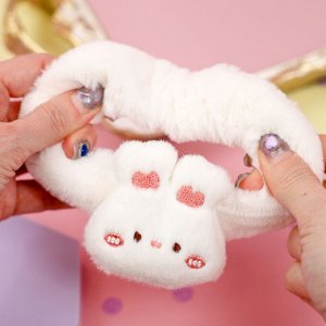 Резинка для волос плюшевая "Cute animals", кролик