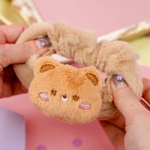 Резинка для волос плюшевая "Cute animals", мишка