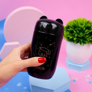Термос "Star bear" черный, 220мл