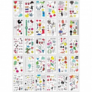 Набор временных татуировок "Characters" L-30, 5.7x9.7 см, (30 шт)