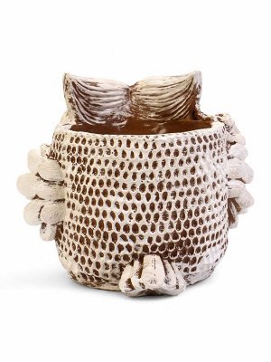 Фигурное кашпо «Сова», 2.8 л, 30x31x26 см, белое