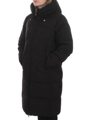 2365 BLACK Пальто зимнее женское (200 гр. холлофайбер)