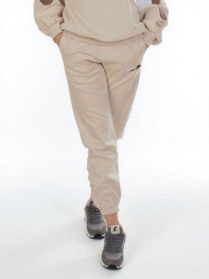3160/3161 BEIGE/BROWN Костюм спортивный женский (95% хлопок, 5% эластан)